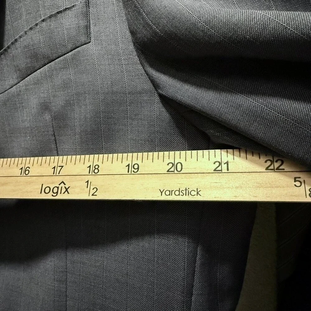 Joseph Abboud Pinstripe Wool Blazer Suit Jacket Mens 43L Blue Union Made USA